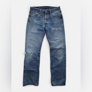 Levi's 501 Distressed Blue Jeans